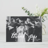 Vielen Dank, dass das Script-Foto benutzerdefinier Dankeskarte (Stehend Vorderseite)