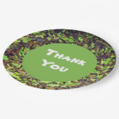 Vielen Dank, dass der grüne Braune Herbst Aufwertu Pappteller (Schrägansicht)