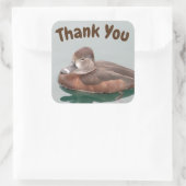 Vielen Dank, dass ihr Entenvögel mit Ring-Hals-Fot Quadratischer Aufkleber (Tasche)