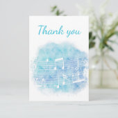 Vielen Dank, dass Musiknoten zurückfallen Dankeskarte (Stehend Vorderseite)