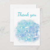 Vielen Dank, dass Musiknoten zurückfallen Dankeskarte (Vorne/Hinten)