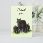 Vielen Dank, dass Sie Aquarell Black Bar Animal Na Dankeskarte (Stehend Vorderseite)