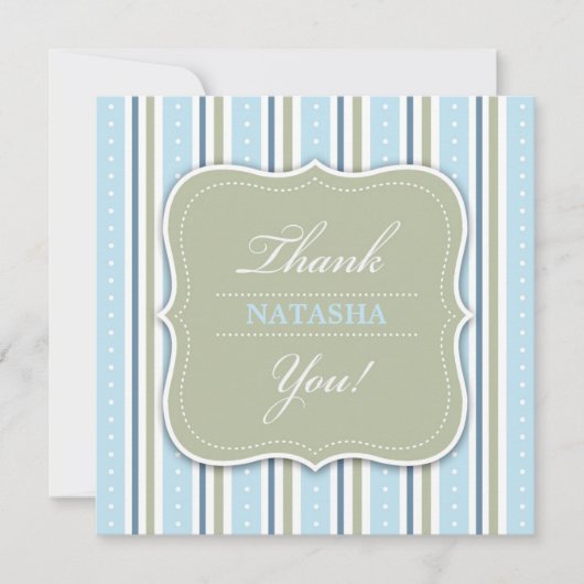 Vielen Dank, dass Sie Baby Boy Dusche Flat Card Dankeskarte (Vorderseite)