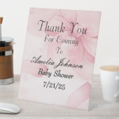 Vielen Dank, dass Sie Baby Pink Bow Duschkopf Schi Sockelschild (In Situ)