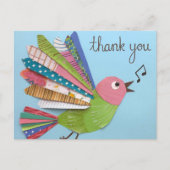 Vielen Dank, dass Sie Bird singen Postkarte (Vorderseite)