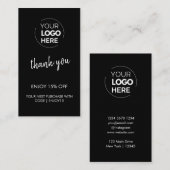 Vielen Dank, dass Sie Black Stylish Modern Logo Bu Rabattkarte (Vorne/Hinten)