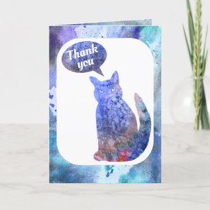 Vielen Dank, dass Sie blau und weiß sind Wasserfar Dankeskarte