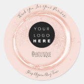 Vielen Dank, dass Sie Boutique Logo Handmade Powde Runder Aufkleber (Vorderseite)