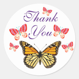 Vielen Dank, dass Sie Butterfly Round Stickers