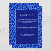 Vielen Dank, dass Sie Card Leopard Print-Blue- Einladung (Vorne/Hinten)