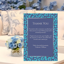 Vielen Dank, dass Sie Card Leopard Print-Blue-