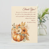 Vielen Dank, dass Sie Card Watercolor Pumpkin Blum Einladung (Stehend Vorderseite)