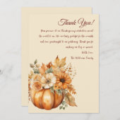 Vielen Dank, dass Sie Card Watercolor Pumpkin Blum Einladung (Vorne/Hinten)