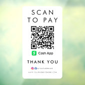 Vielen Dank, dass Sie CashApp Modern Scan zur Beza Fensteraufkleber (Blatt 3)