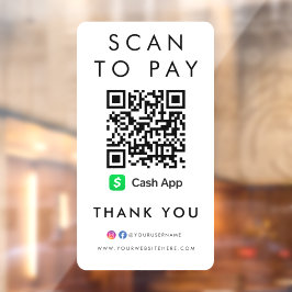 Vielen Dank, dass Sie CashApp Modern Scan zur Beza Fensteraufkleber