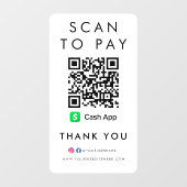Vielen Dank, dass Sie CashApp Modern Scan zur Beza Fensteraufkleber (Blatt)