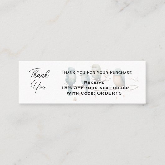 Vielen Dank, dass Sie Code QR Packaging Insert mit Mini Visitenkarte (Vorderseite)