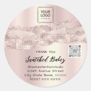Vielen Dank, dass Sie cosmetische Logo QR-Code Ros Runder Aufkleber