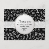 Vielen Dank, dass Sie das 80. Schwarz/Weiß Geburts Postkarte (Vorderseite)