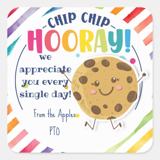 Vielen Dank, dass Sie das Geschenk des Kekses sind Quadratischer Aufkleber (Vorderseite)