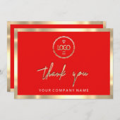 Vielen Dank, dass Sie das Logo "Gold Frame Red" fü Einladung (Vorne/Hinten)