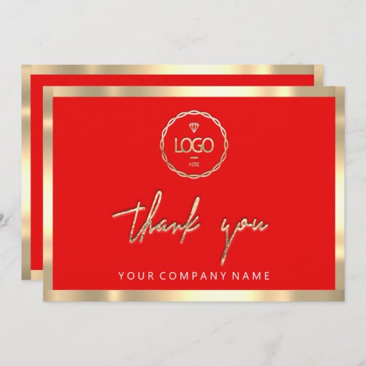 Vielen Dank, dass Sie das Logo "Gold Frame Red" fü Einladung (Vorne/Hinten)