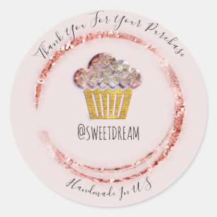 Vielen Dank, dass Sie das Logo Gold Sweet Muffin R Runder Aufkleber