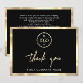 Vielen Dank, dass Sie das Logo in Gold-Rahmen einf Einladung (Vorne/Hinten)