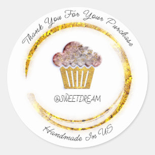 Vielen Dank, dass Sie das Logo Sweet Muffin Candy Runder Aufkleber