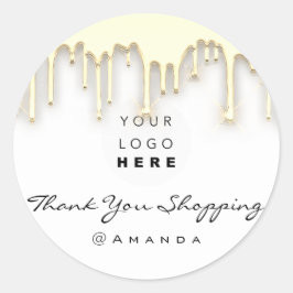 Vielen Dank, dass Sie das Logo "White Gold" kaufen Runder Aufkleber