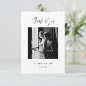 Vielen Dank, dass Sie das Modern Wedding Foto zur  Dankeskarte (Stehend Vorderseite)