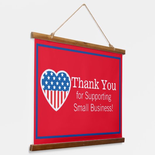 Vielen Dank, dass Sie das Patriotische für kleine Wandteppich Mit Holzrahmen (Gewinkelt)