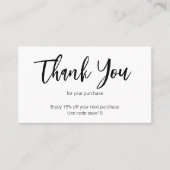 Vielen Dank, dass Sie das Schwarz-Weiß-Logo geschr Rabattkarte (Vorderseite)