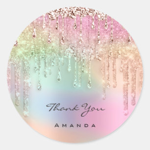 Vielen Dank, dass Sie den 16. Bridal Pink Glitzer  Runder Aufkleber