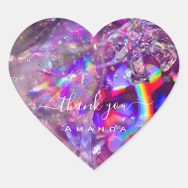 Vielen Dank, dass Sie den 16. Bridal Pink Holograp Herz-Aufkleber