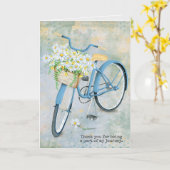 Vielen Dank, dass Sie den Korb auf blauem Fahrrad Karte (Gelbe Blume)