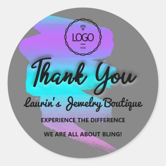 Vielen Dank, dass Sie den Namen des benutzerdefini Runder Aufkleber (Vorderseite)