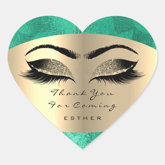Vielen Dank, dass Sie den Namen Heart Green Sweet Herz-Aufkleber (Vorderseite)
