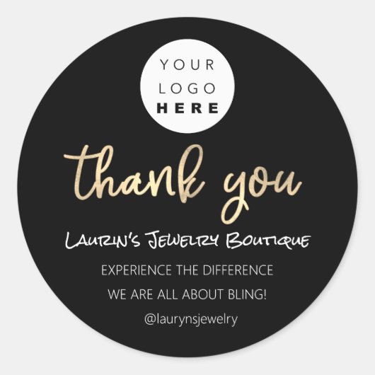 Vielen Dank, dass Sie den Namen Logo QR-Code Scrip Runder Aufkleber (Vorderseite)