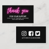 Vielen Dank, dass Sie den Rabatt auf Pink Neon Ins Visitenkarte (Vorne/Hinten)