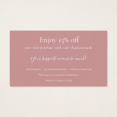 Vielen Dank, dass Sie die Dusty Rose Discount Card (Rückseite)