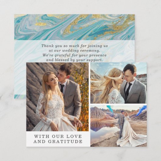 Vielen Dank, dass Sie die Fotokarte Turquoise & Go Einladung (Vorne/Hinten)