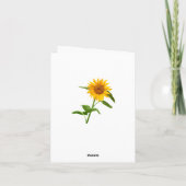 Vielen Dank, dass Sie die gelbe Sonnenblume Blank Dankeskarte (Rückseite)