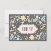 Vielen Dank, dass Sie die graue Blush Pink Floral Dankeskarte (Vorderseite)