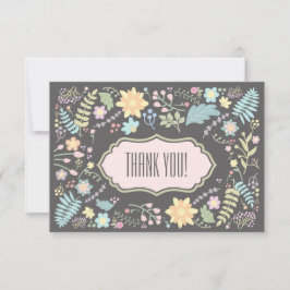 Vielen Dank, dass Sie die graue Blush Pink Floral  Dankeskarte