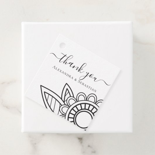 Vielen Dank, dass Sie die graue Weiße Blume Typogr Geschenkanhänger (Beispiel)