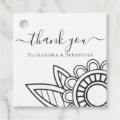 Vielen Dank, dass Sie die graue Weiße Blume Typogr Geschenkanhänger (Vorderseite)