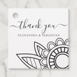 Vielen Dank, dass Sie die graue Weiße Blume Typogr Geschenkanhänger