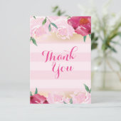 Vielen Dank, dass Sie die Karte rosa Blume und Str (Stehend Vorderseite)