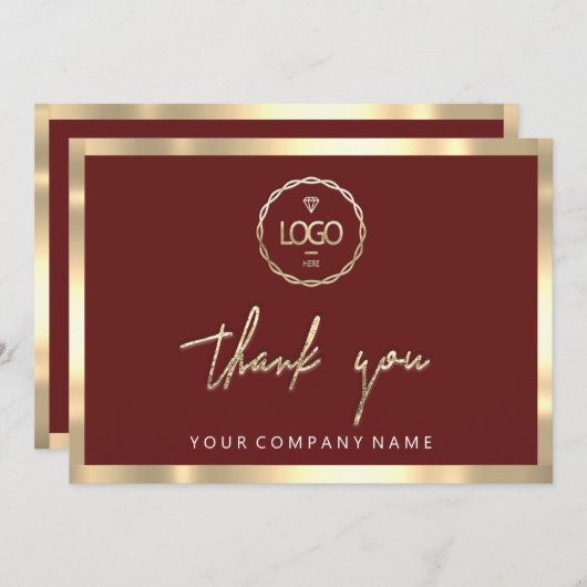 Vielen Dank, dass Sie die Logokombination Gold Fra Einladung (Vorne/Hinten)